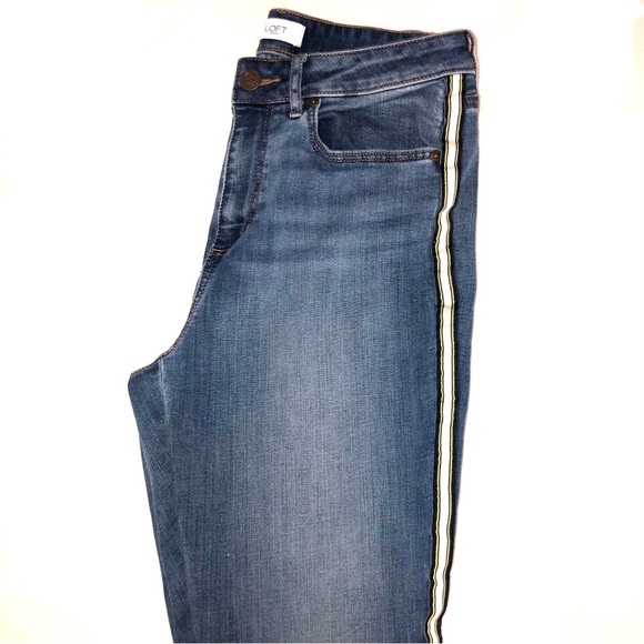 LOFT High Waist Striped Skinny Jeans - Picture 5 of 10